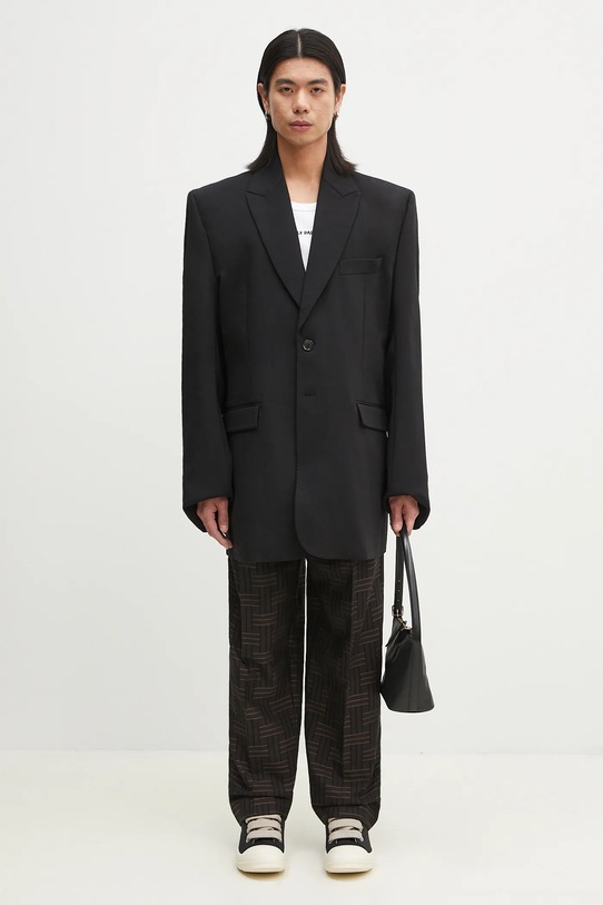 Kenzo spodnie wełniane FF55PA2149JT.90 brązowy