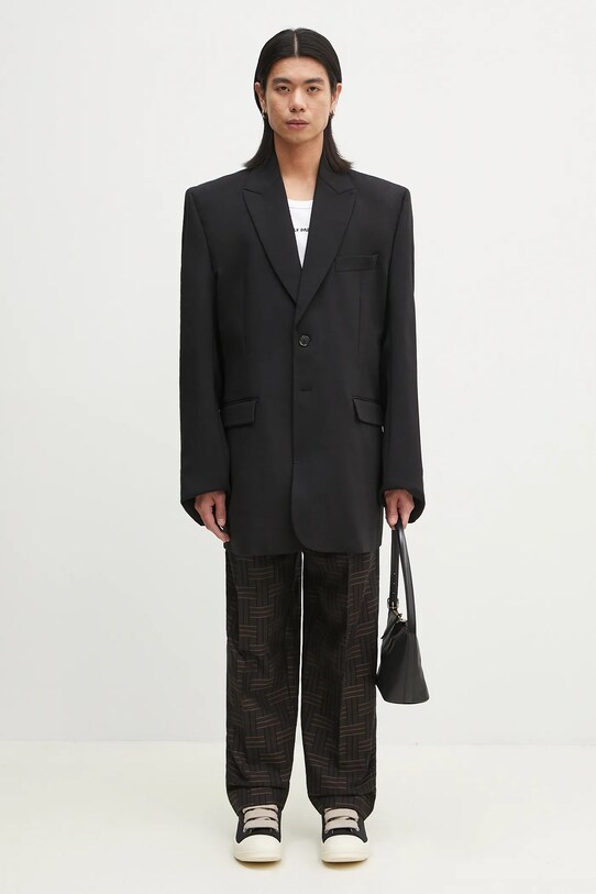 Μάλλινα παντελόνια Kenzo FF55PA2149JT.90 καφέ