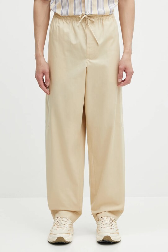 Kenzo pantaloni de bumbac uni bej FF55PA5019SC.11