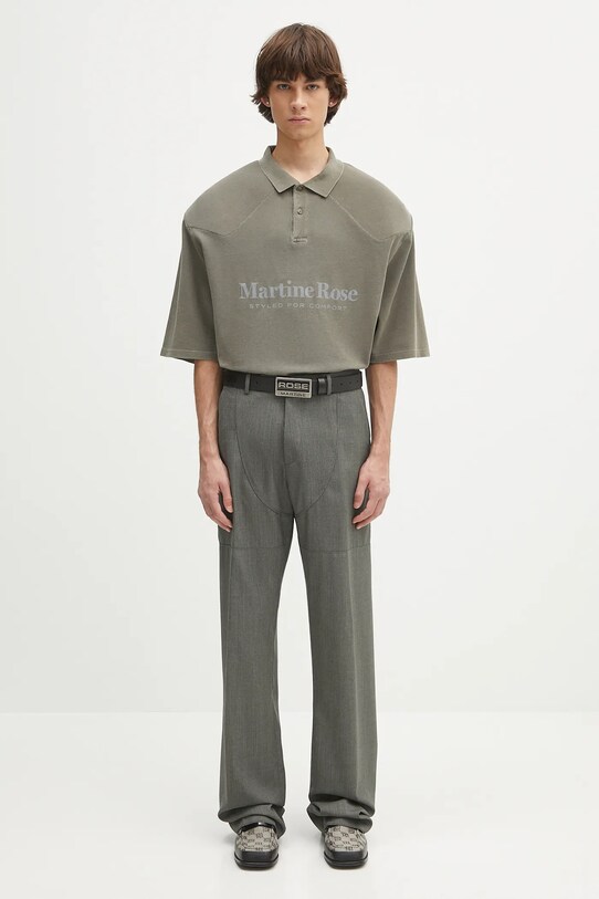 Vunene hlače Martine Rose Wader Tailored 367WT11415 zelena