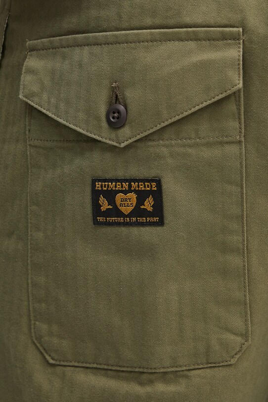 Памучен панталон Human Made Straight Cargo Pants зелен HM29PT010