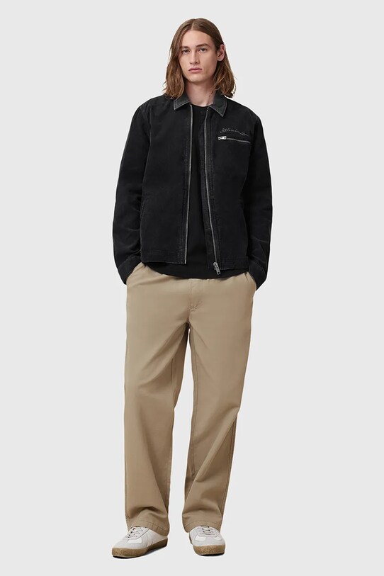 AllSaints pantaloni din amestec de in HANBURY drept bej M038TC