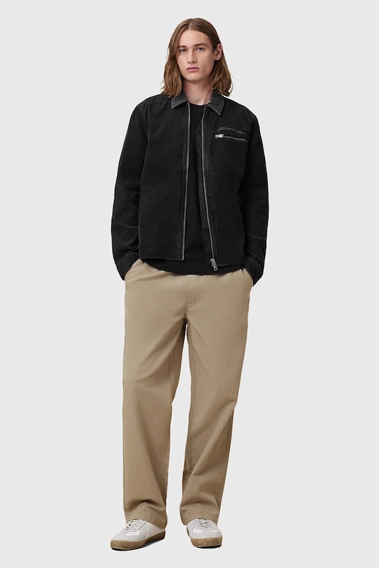 Брюки с примесью льна AllSaints HANBURY прямой бежевый M038TC