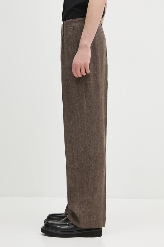 Our Legacy linen trousers Borrowed Chino M2254BTC brown SS25