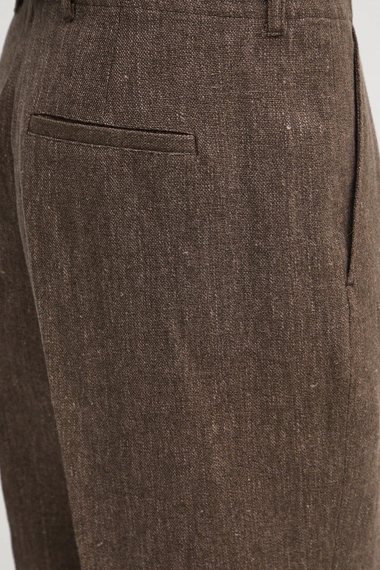 Our Legacy linen trousers Borrowed Chino brown M2254BTC
