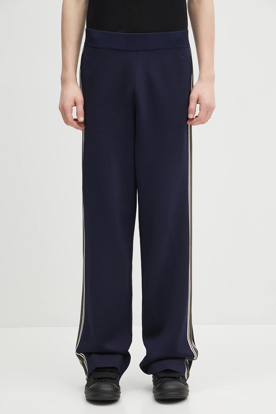 Wales Bonner pantaloni tuta Tide Track applique blu navy US25KN35.KN05.599