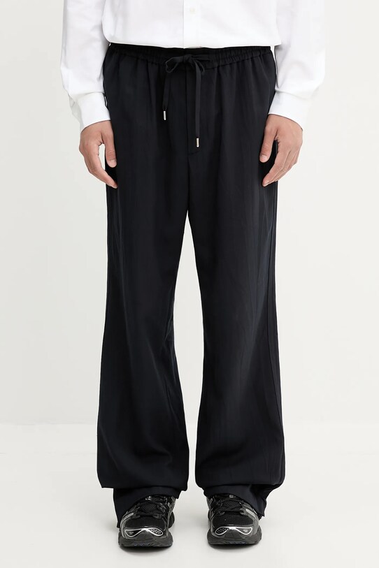 AMBUSH spodnie z domieszką wełny Suit Pants tkanina granatowy 12115314