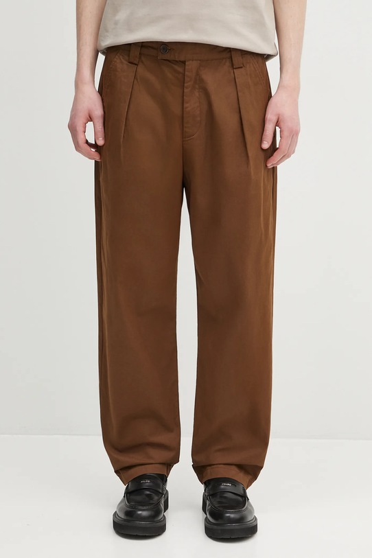 A.P.C. pamut nadrág Pantalon Renato szövet barna COGZR.H08428