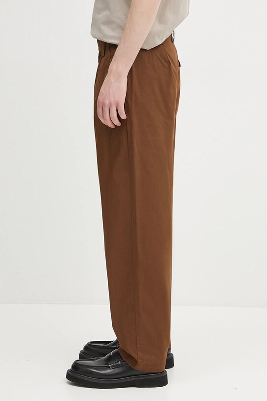 A.P.C. pantaloni de bumbac Pantalon Renato COGZR.H08428 maro SS25