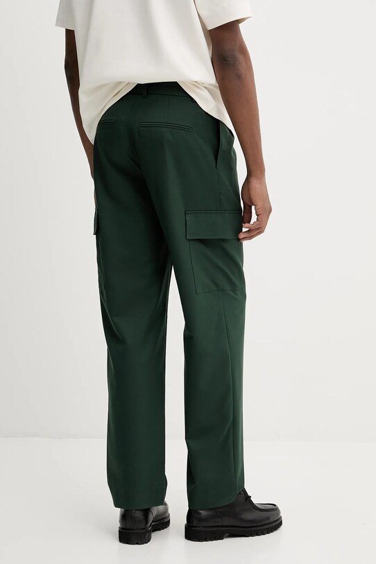 Ρούχα Παντελόνι από μείγμα μαλλιού Drôle de Monsieur Le Pantalon Cargo Laine G.BP148.PL127.FGN πράσινο