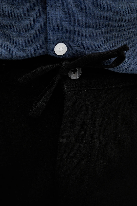 Lindbergh spodnie lniane czarny 30.008023