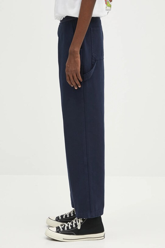 Evisu spodnie bawełniane Classic Worker Chino 2ESHTM5PT1063 granatowy SS25