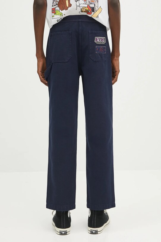 Odzież Evisu spodnie bawełniane Classic Worker Chino 2ESHTM5PT1063 granatowy