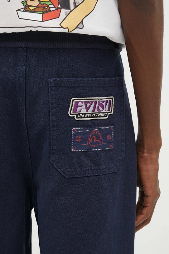 Evisu spodnie bawełniane Classic Worker Chino granatowy 2ESHTM5PT1063