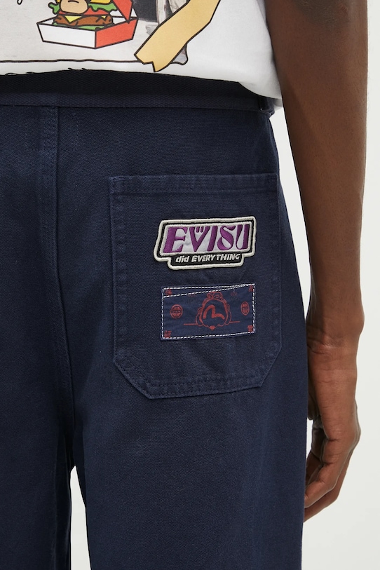 Памучен панталон Evisu Classic Worker Chino тъмносин 2ESHTM5PT1063