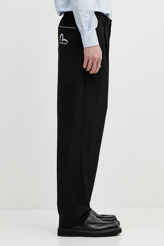 Hlače Evisu Striped Taper Fit 2ESHTM5PT1061 črna