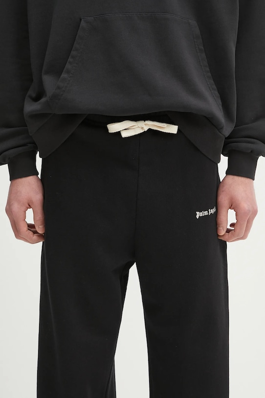 Palm Angels pantaloni de trening din bumbac Classic Logo Emb negru PMCH022C99FLE0011003
