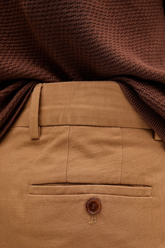 Sisley pantaloni de bumbac maro 4GJ0SF057