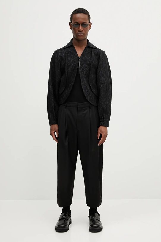 Ader Error pantaloni de lână Apparel-Bottom BO42FYSA0101BK negru