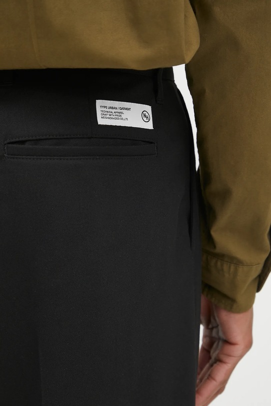Hlače NEIGHBORHOOD Two Tuck Pants crna 242SPNH.PTM07