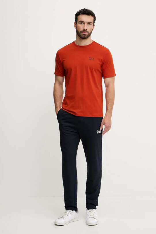 EA7 Emporio Armani spodnie dresowe bawełniane 8NPP65.PJVRZ granatowy SS25