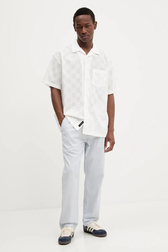 Hollister Co. spodnie z domieszką lnu KI330.5039.205 niebieski SS25