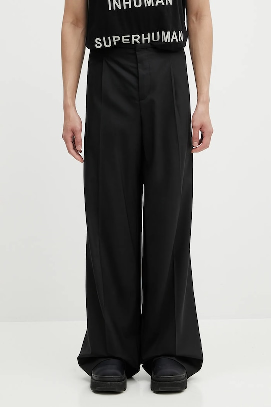 Панталон с вълна 032C '032C Office Attire' еластичен черен S25.MRW.0903.000