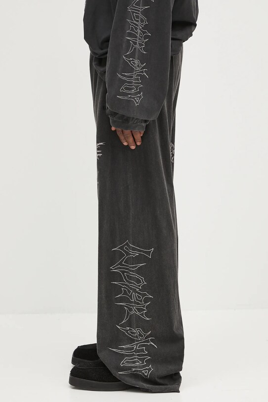 032C pantaloni tuta di cotone 'Telepresence' S25.URC.0761.050 nero SS25