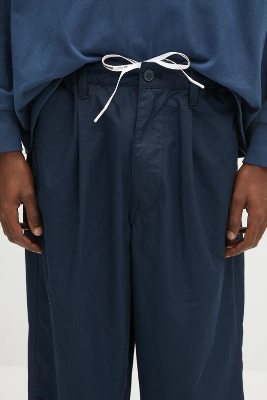 AAPE spodnie bawełniane Now Woven granatowy AAPPTMB665XXO