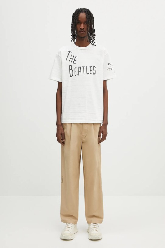Бавовняні штани AAPE Now Woven AAPPTMB665XXO бежевий