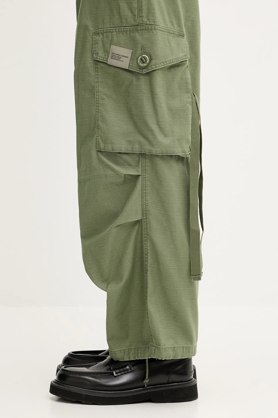 NEIGHBORHOOD spodnie bawełniane Wide Cargo Pants zielony 251SPNH.PTM06