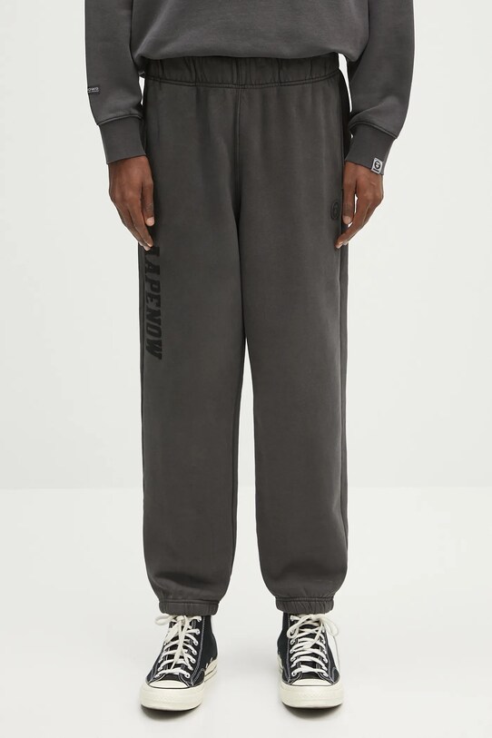 Βαμβακερό παντελόνι AAPE Now Sweat βαμβάκι μαύρο AAPPTMB627XXN