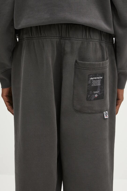 AAPE spodnie dresowe bawełniane Now Sweat AAPPTMB627XXN czarny