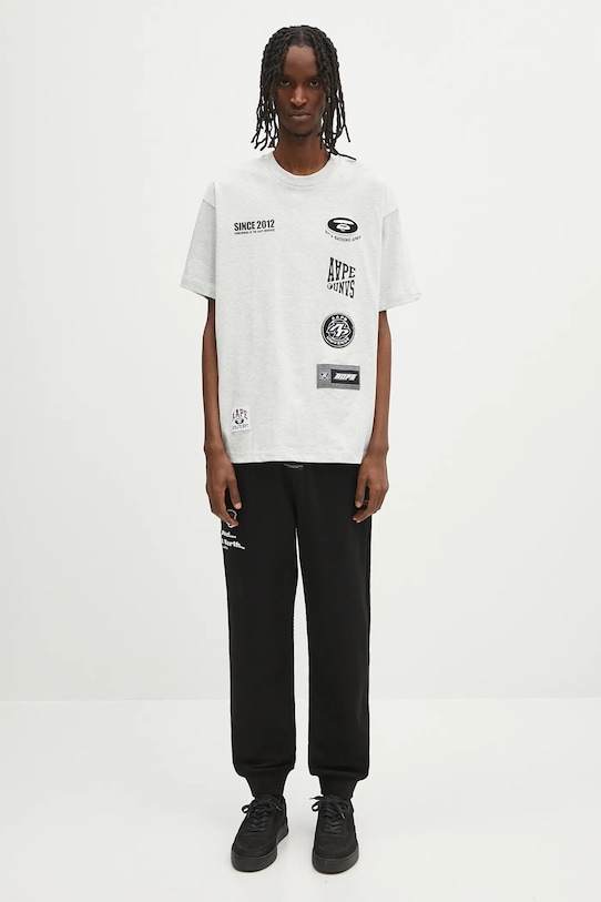 Παντελόνι φόρμας AAPE Main Sweat AAPPTMB637XXN μαύρο