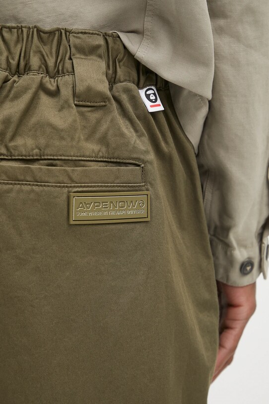 Hlače AAPE Now Woven zelena AAPPTMB619XXN