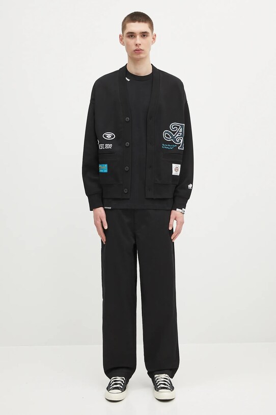 AAPE spodnie Now Woven czarny AAPPTMB619XXN