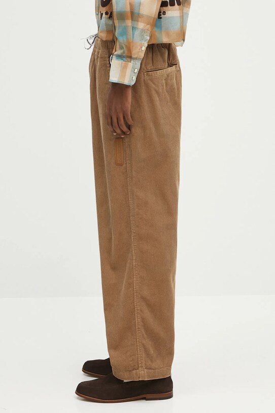 Hlače od samta AAPE Now Woven AAPPTMB620XXN smeđa SS25