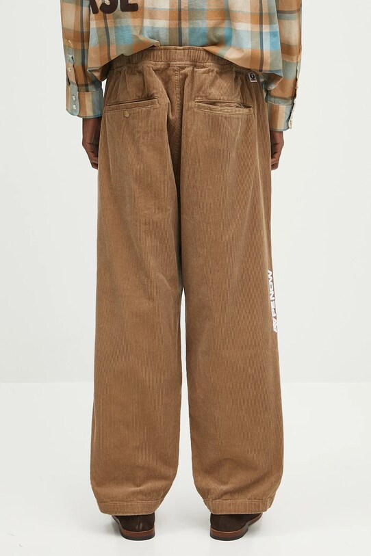 Odjeća Hlače od samta AAPE Now Woven AAPPTMB620XXN smeđa