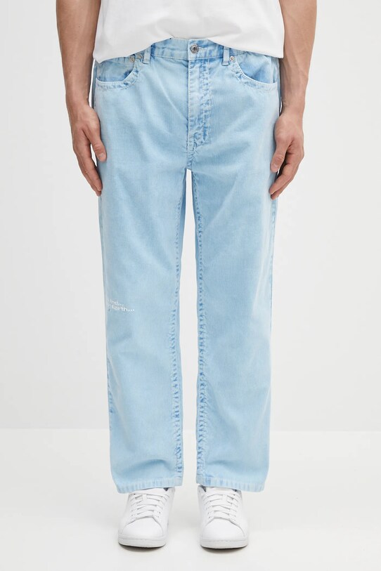 AAPE pantaloni in velluto a coste Main Woven dritto blu AAPPTMB635XXN