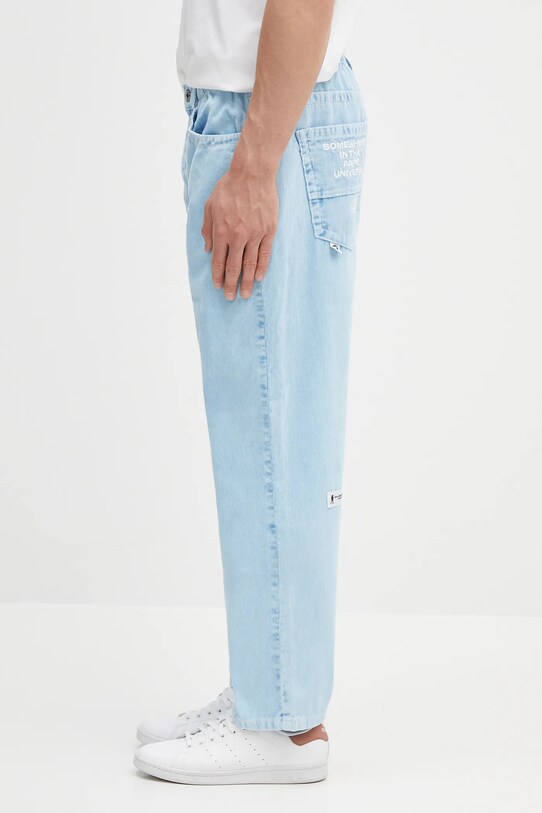 Menčestrové nohavice AAPE Main Woven AAPPTMB635XXN modrá SS25