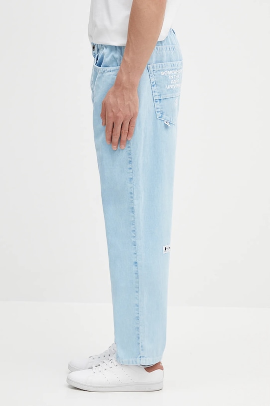 AAPE pantaloni in velluto a coste Main Woven AAPPTMB635XXN blu SS25