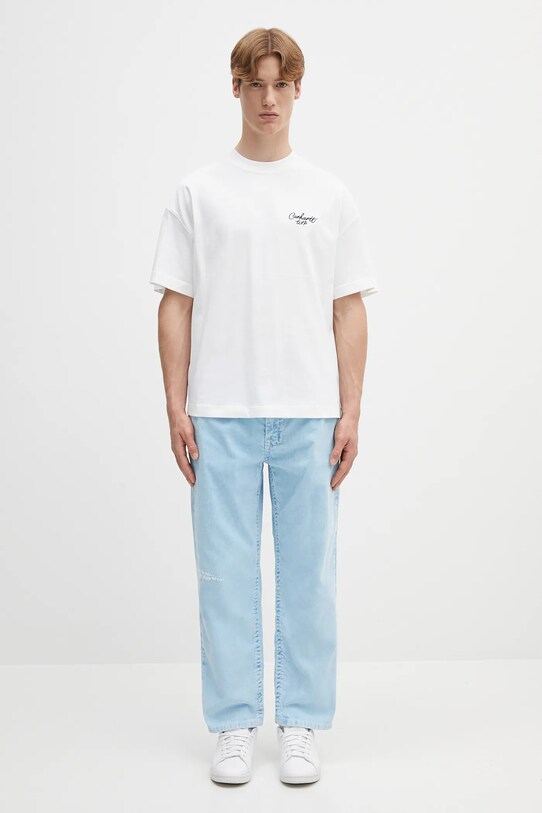 AAPE spodnie sztruksowe Main Woven AAPPTMB635XXN niebieski
