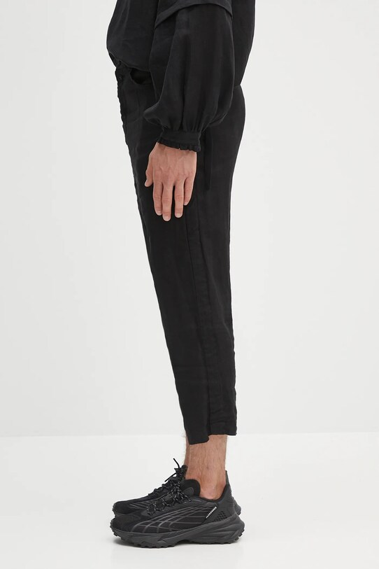 Undercover pantaloni din in Pants UC1E4501.3 negru SS25