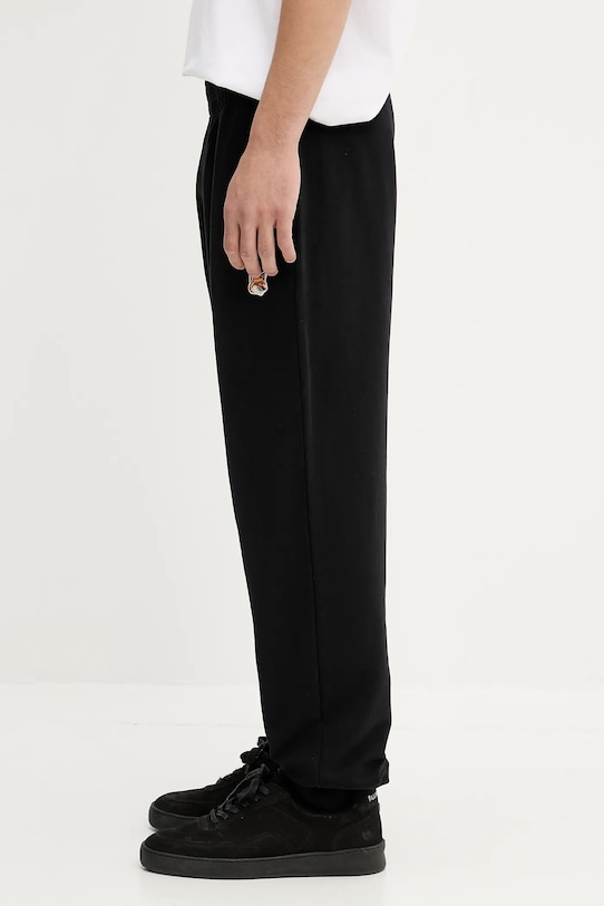 Βαμβακερό παντελόνι Maison Kitsuné Fox Head Patch Regular LM01114KM0001 μαύρο SS25