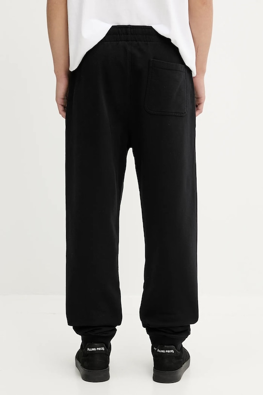 Ρούχα Βαμβακερό παντελόνι Maison Kitsuné Fox Head Patch Regular LM01114KM0001 μαύρο