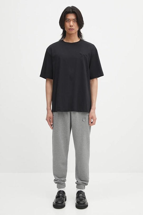 Pamučni donji dio trenirke Maison Kitsuné Bold Fox Head Patch Comfort MM01125KM0321 siva