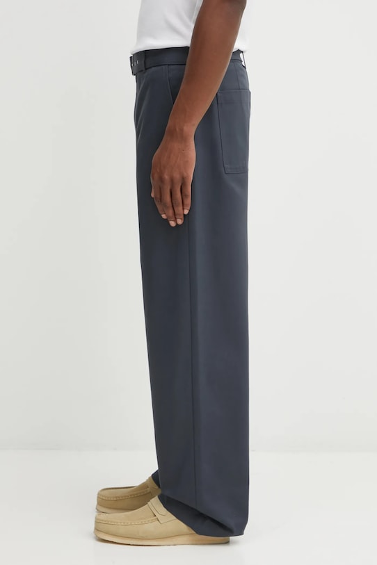 Maison Kitsuné cotton trousers Belted OM01123WW9043 gray SS25