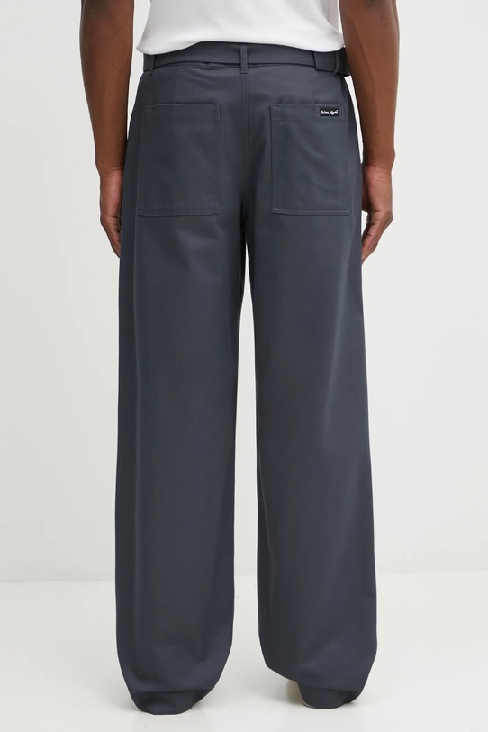 Odzież Maison Kitsuné spodnie bawełniane Belted OM01123WW9043 szary