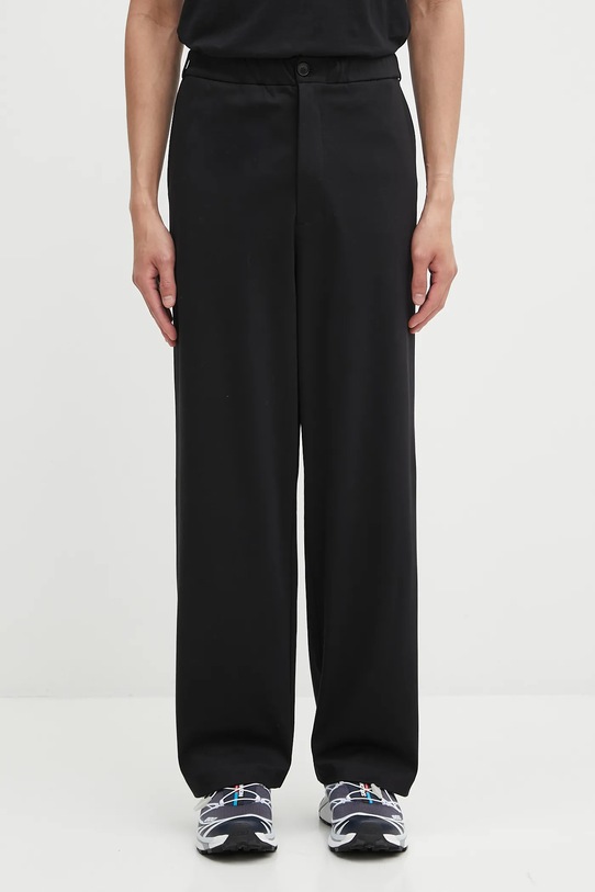 Памучен панталон Pangaia DNA Interlock Trouser памук черен 10002443