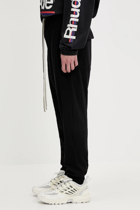 Rick Owens DRKSHDW pantaloni tuta di cotone Knitted - Prisoner Drawstring 221690 CM01E1690.CHJG nero SS25